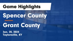 Spencer County  vs Grant County  Game Highlights - Jan. 20, 2024