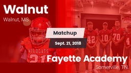 Matchup: Walnut vs. Fayette Academy  2018