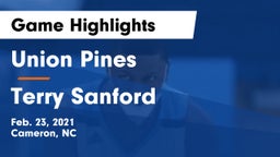 Union Pines  vs Terry Sanford  Game Highlights - Feb. 23, 2021