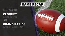 Recap: Cloquet  vs. Grand Rapids  2016