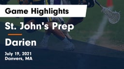 St. John's Prep vs Darien  Game Highlights - July 19, 2021