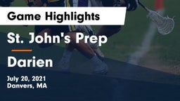 St. John's Prep vs Darien  Game Highlights - July 20, 2021
