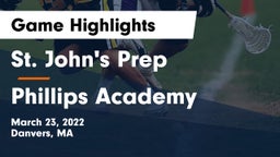 St. John's Prep vs Phillips Academy Game Highlights - March 23, 2022