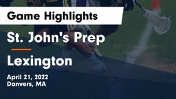 St. John's Prep vs Lexington  Game Highlights - April 21, 2022