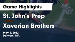 St. John's Prep vs Xaverian Brothers  Game Highlights - May 3, 2022