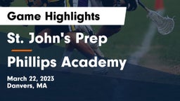 St. John's Prep vs Phillips Academy Game Highlights - March 22, 2023