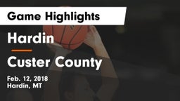 Hardin  vs Custer County  Game Highlights - Feb. 12, 2018