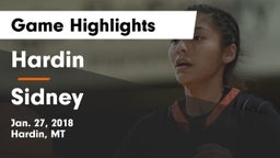 Hardin  vs Sidney  Game Highlights - Jan. 27, 2018