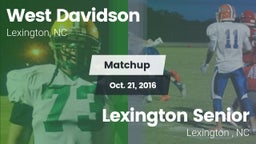 Matchup: West Davidson High vs. Lexington Senior  2016