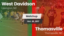 Matchup: West Davidson High vs. Thomasville  2017