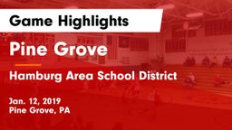 Pine Grove  vs Hamburg Area School District Game Highlights - Jan. 12, 2019