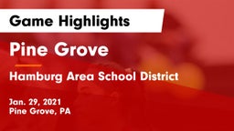 Pine Grove  vs Hamburg Area School District Game Highlights - Jan. 29, 2021