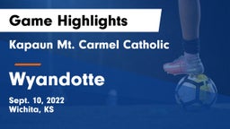 Kapaun Mt. Carmel Catholic  vs Wyandotte  Game Highlights - Sept. 10, 2022