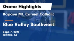 Kapaun Mt. Carmel Catholic  vs Blue Valley Southwest  Game Highlights - Sept. 7, 2023