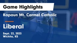 Kapaun Mt. Carmel Catholic  vs Liberal  Game Highlights - Sept. 22, 2023