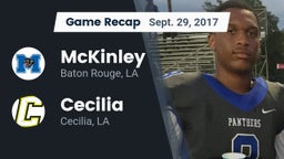 Recap: McKinley  vs. Cecilia  2017