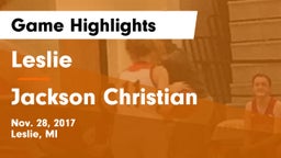 Leslie  vs Jackson Christian Game Highlights - Nov. 28, 2017