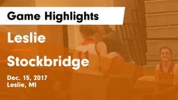 Leslie  vs Stockbridge  Game Highlights - Dec. 15, 2017