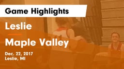 Leslie  vs Maple Valley  Game Highlights - Dec. 22, 2017
