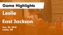 Leslie  vs East Jackson  Game Highlights - Jan. 30, 2018
