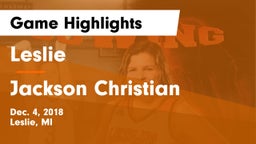 Leslie  vs Jackson Christian  Game Highlights - Dec. 4, 2018