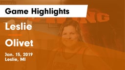 Leslie  vs Olivet  Game Highlights - Jan. 15, 2019