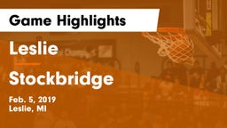 Leslie  vs Stockbridge  Game Highlights - Feb. 5, 2019