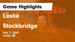 Leslie  vs Stockbridge  Game Highlights - Feb. 7, 2020