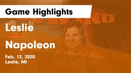Leslie  vs Napoleon Game Highlights - Feb. 12, 2020