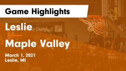 Leslie  vs Maple Valley  Game Highlights - March 1, 2021