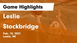Leslie  vs Stockbridge  Game Highlights - Feb. 10, 2022
