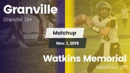 Matchup: Granville vs. Watkins Memorial  2019