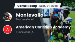 Recap: Montevallo  vs. American Christian Academy  2018