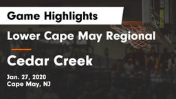 Lower Cape May Regional  vs Cedar Creek  Game Highlights - Jan. 27, 2020