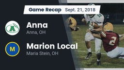 Recap: Anna  vs. Marion Local  2018