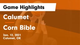 Calumet  vs  Corn Bible  Game Highlights - Jan. 12, 2021