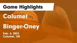 Calumet  vs Binger-Oney Game Highlights - Feb. 4, 2023