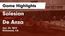 Salesian  vs De Anza  Game Highlights - Jan. 24, 2019
