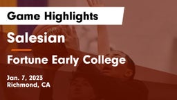 Salesian  vs Fortune Early College Game Highlights - Jan. 7, 2023