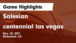 Salesian  vs centennial las vegas Game Highlights - Dec. 10, 2021