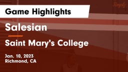 Salesian  vs Saint Mary's College  Game Highlights - Jan. 10, 2023