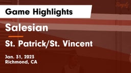 Salesian  vs St. Patrick/St. Vincent  Game Highlights - Jan. 31, 2023