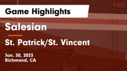 Salesian  vs St. Patrick/St. Vincent  Game Highlights - Jan. 30, 2023