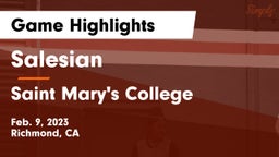 Salesian  vs Saint Mary's College  Game Highlights - Feb. 9, 2023