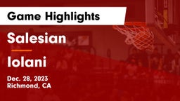 Salesian  vs Iolani  Game Highlights - Dec. 28, 2023