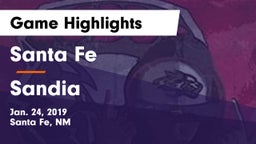 Santa Fe  vs Sandia  Game Highlights - Jan. 24, 2019