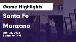 Santa Fe  vs Manzano  Game Highlights - Jan. 25, 2022