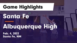 Santa Fe  vs Albuquerque High Game Highlights - Feb. 4, 2022