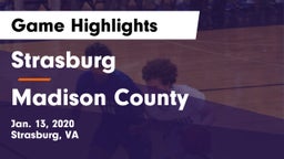 Strasburg  vs Madison County  Game Highlights - Jan. 13, 2020