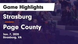 Strasburg  vs Page County  Game Highlights - Jan. 7, 2020
